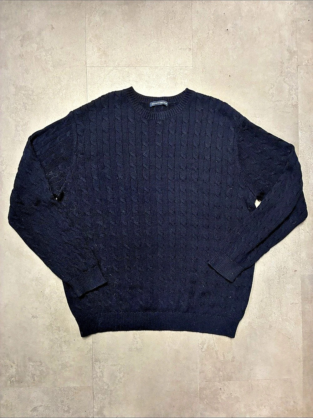 Brandy Melville Navy Blue Cable Knit Crewneck Sweater Cable Knit Crewneck in